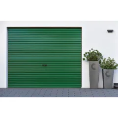 GARAGE DOOR 2.550 X 2.1M WOODGRAIN TRAFFIC GREEN