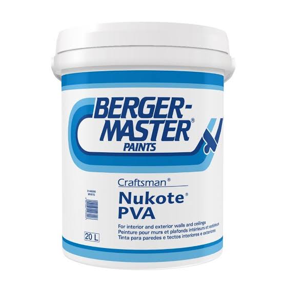 DULUX BERGERMASTER NUKOTE PVA WHT 20L